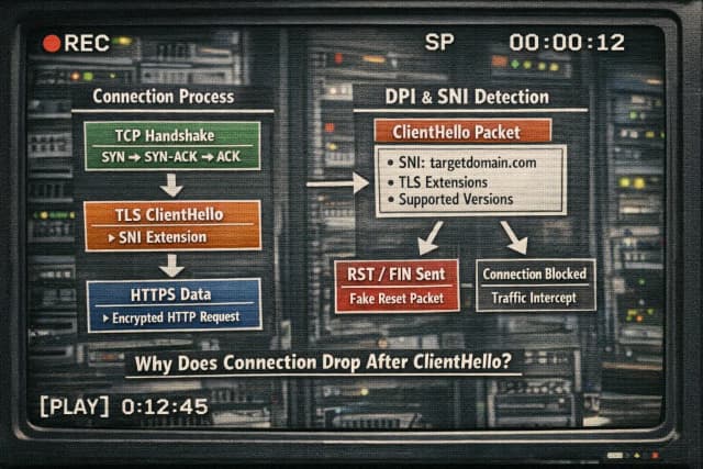 Why HTTPS dies right after connect: DPI, SNI, and the ClientHello trap